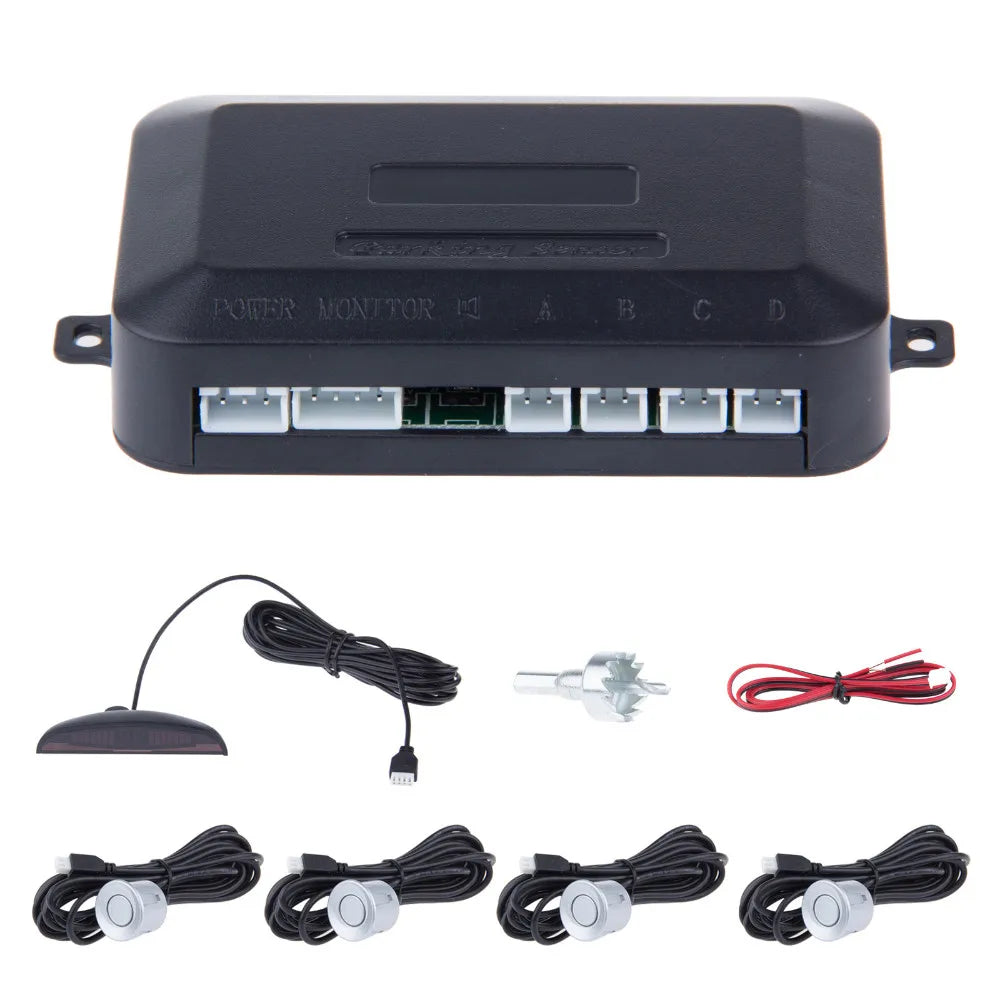 Car Auto Parktronic LED Parking Sensor With 4 Sensors Reverse Backup Radar Monitor Detector System Backlight Display