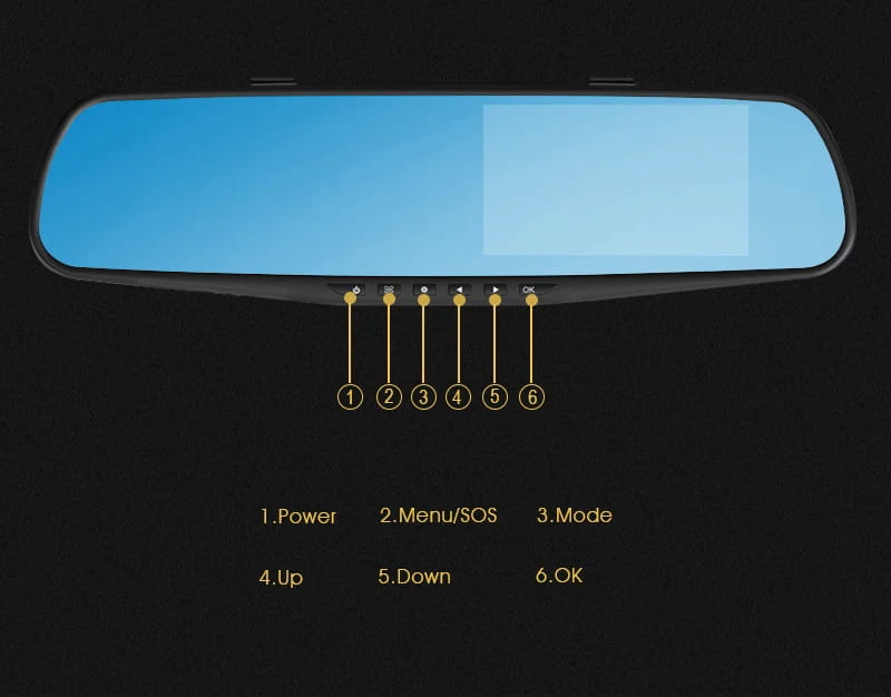 ANLUD Car Camera DVR Dual Lens Dash Cam Rear View Mirror Auto Video Recorder GPS Detector