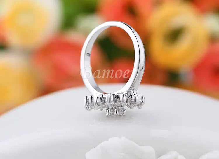 BAMOER Finger Ring with AAA Cubic Zircon Engagement Jewelry #6 7 8 9 JIR029