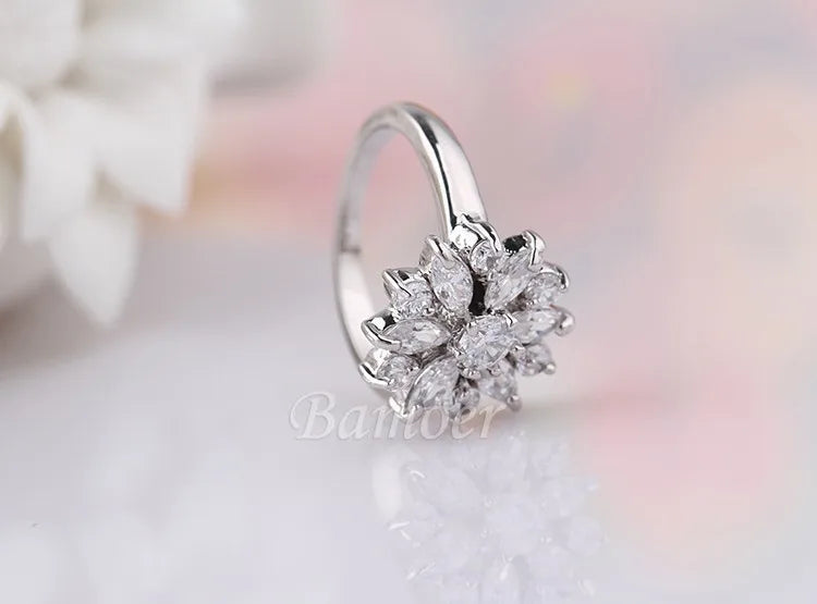 BAMOER Finger Ring with AAA Cubic Zircon Engagement Jewelry #6 7 8 9 JIR029