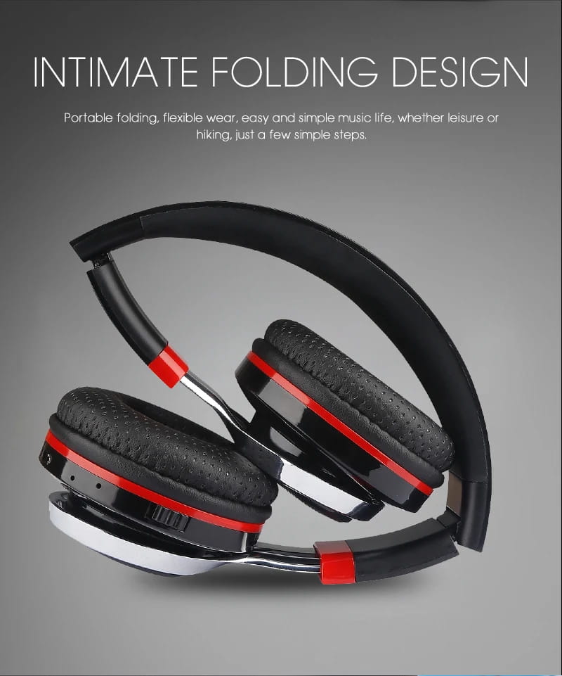 STN-18 Glowing Wireless Bluetooth Headphone Portable Headset Stereo Heavy Bass Earbuds LED Mic TF FM