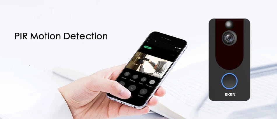 EKEN V7 HD 1080P Smart WiFi Video Doorbell Camera Visual Intercom Night vision IP Door Bell Wireless Security