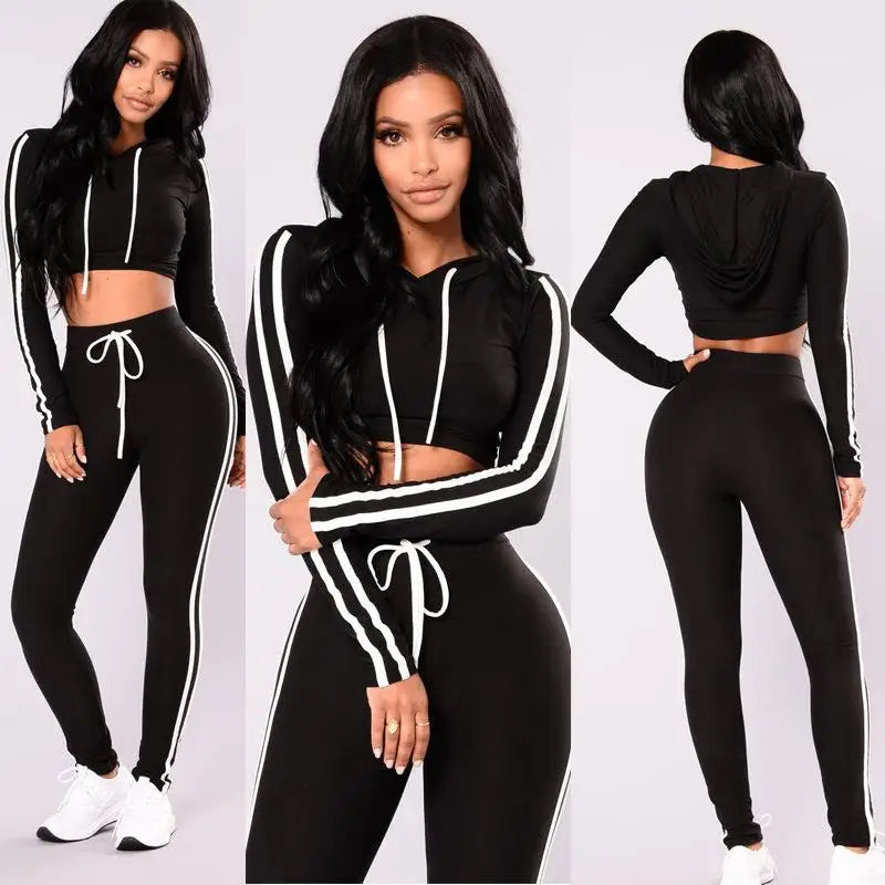 Autumn And Winter pink women tracksuit Sexy Exercise 2 piece woman set Ladies New Style sweat suits