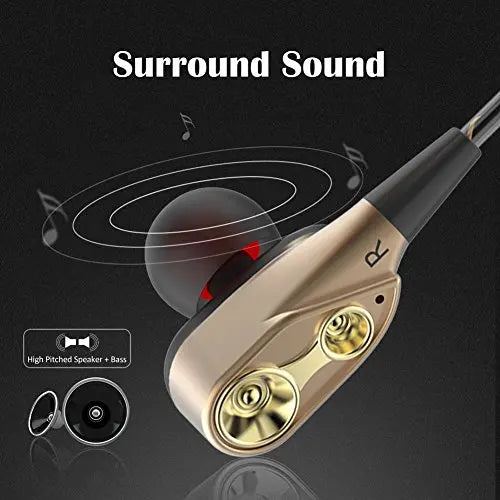 Dual Drive Stereo Wired Earphone In ear Headset Earbuds Bass Earphones For IPhone Samsung 3.5mm Sport Gaming With Micoup