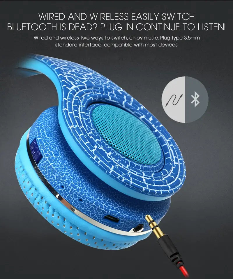 TOPROAD Casque Auriculares Bluetooth Headset Glowing LED Big Wireless Earphone Head Phone