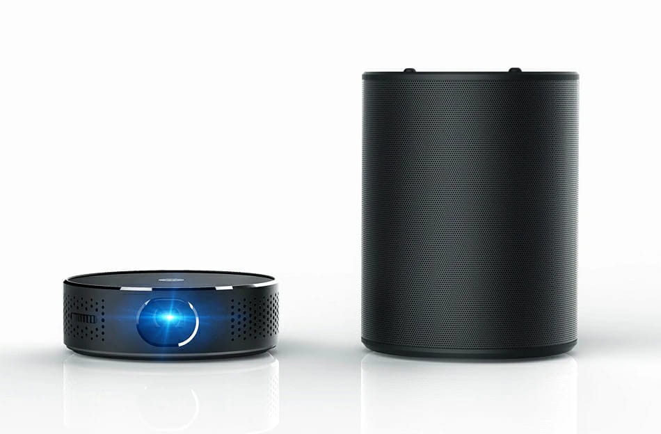 AUN DLP Portable Projector Q8 Set in Android 5.1 WIFI. 10900mAH Battery Power Bank for LED Use as Bluetooth Speaker