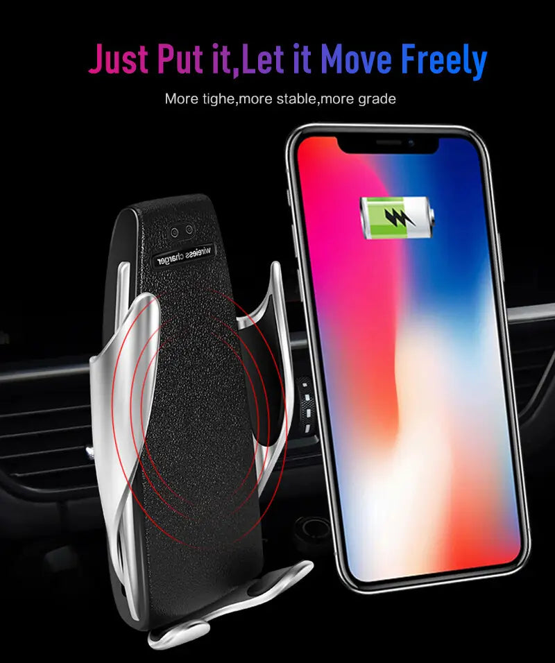 Automatic Clamping Wireless Car Charger Air Vent Phone