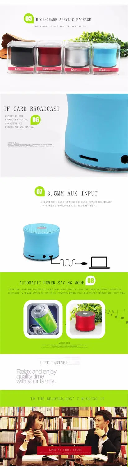 Bluetooth V2.0 Speaker Super Bass Portable Speakers Support Handsfree Call