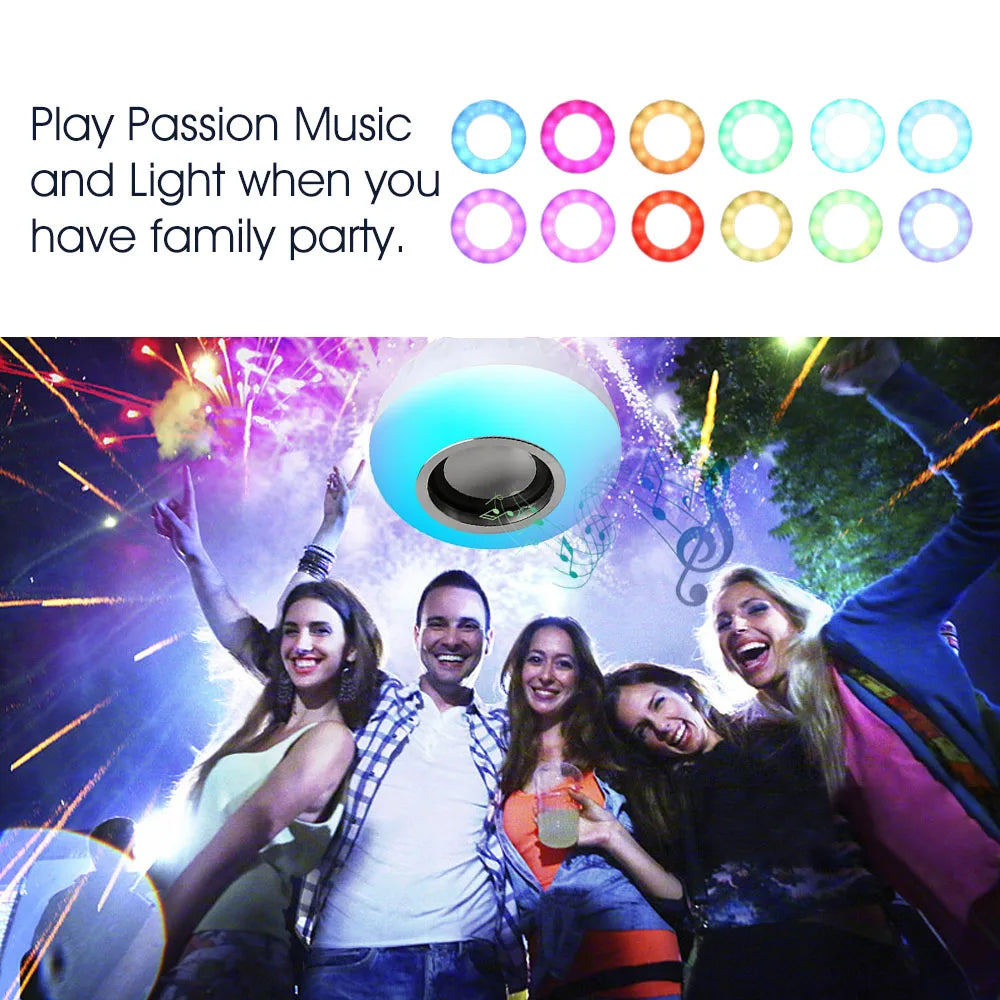 E27 B22 Wireless Bluetooth Speaker + 12W RGB Bulb LED Lamp 110V 220V Smart Led Light Music Player Audio with Remote