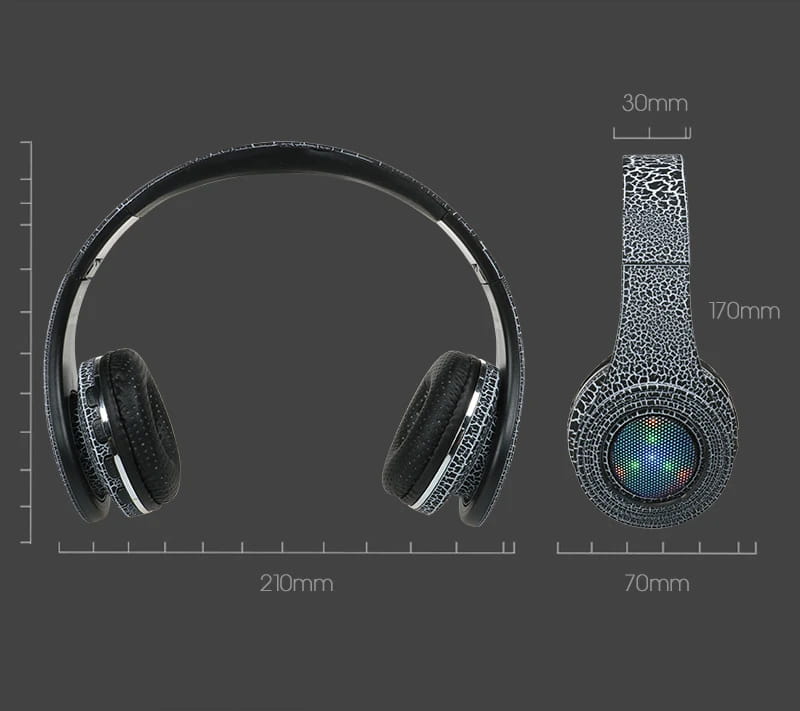 TOPROAD Casque Auriculares Bluetooth Headset Glowing LED Big Wireless Earphone Head Phone