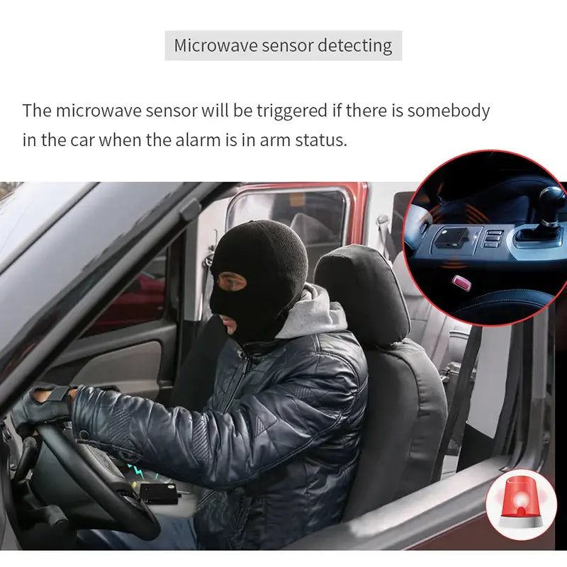 EASYGUARD Two Way Car Alarm Keyless Entry System Remote Starter Lcd Pager Display Vibration Microwave Sensor Warning 2