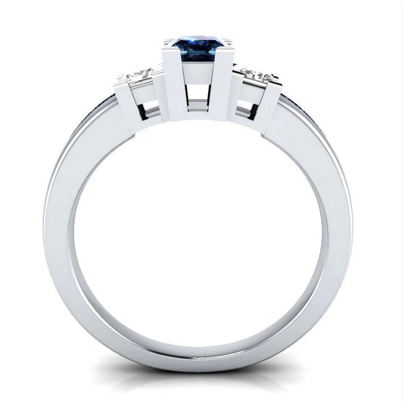 Classic Women Ring 925 Silver with Sapphire Emerald Amethyst Gemstone Jewelry Wedding Party Gifts size 6-10 wholesale
