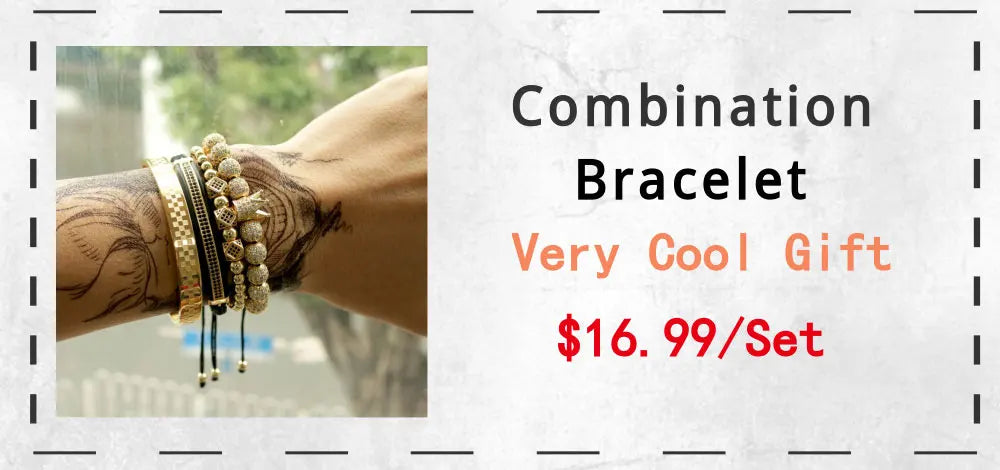 Men Bracelet jewelry 4pcs/set crown charms Macrame beads Bracelets Braiding Man Luxury Jewelry for women bracelet gift