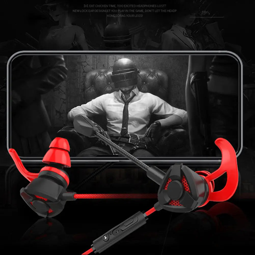 Portable Dynamic Noise Reduction In-Ear Wired Call Earphones Gaming Computer Earpiece With Dual Mic