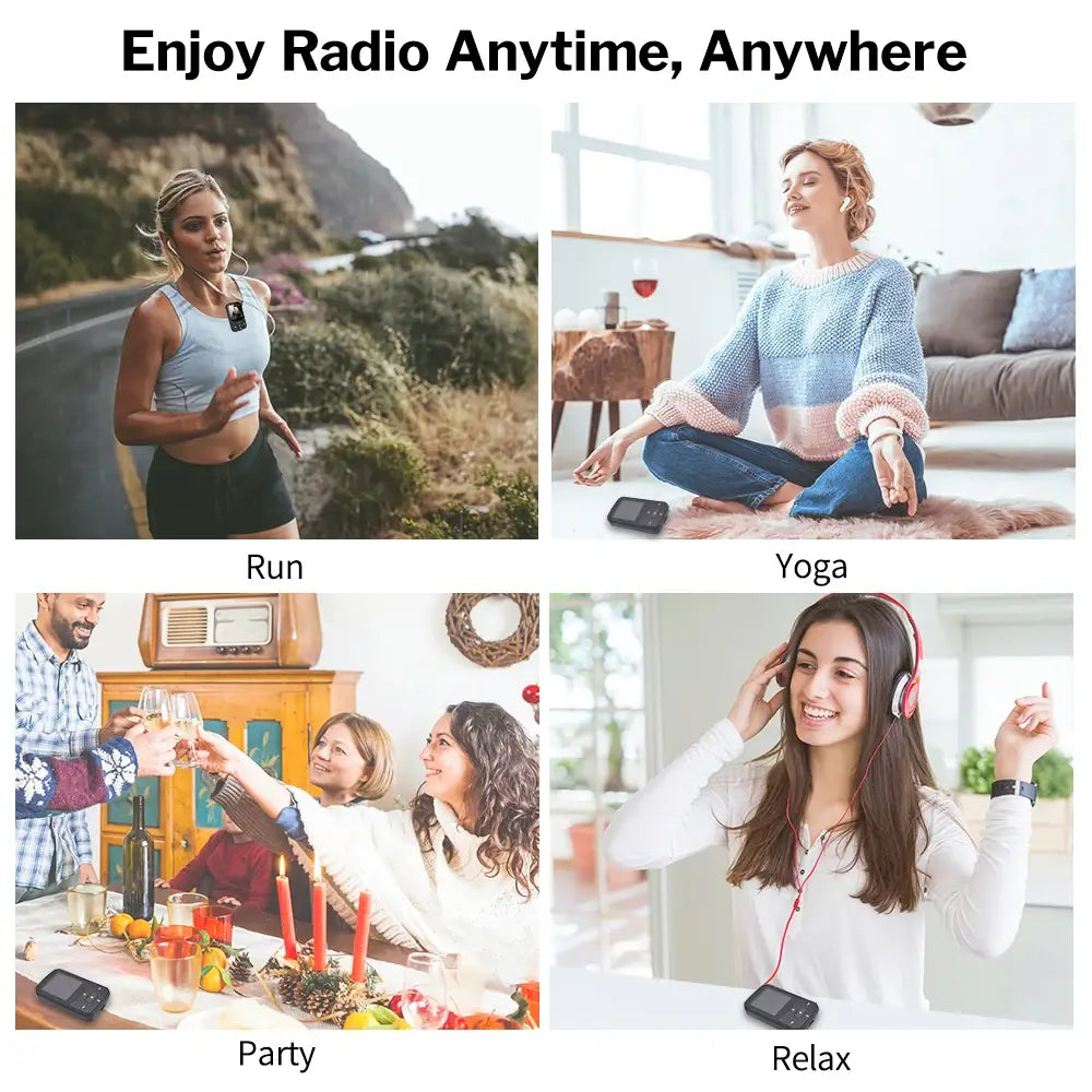 Deelife Bluetooth 5.0 MP3 Mini Player Portable Clip Music Lossless HiFi Audio with FM Radio
