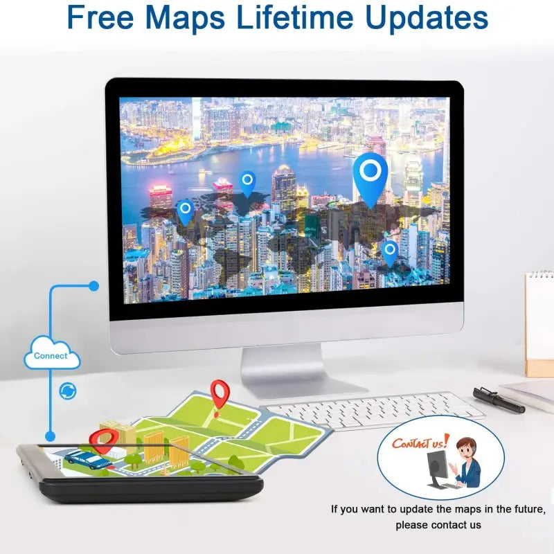 Car/ Truck GPS Navigation 7.0’’ HD Touch Screen FM + 8GB Bult