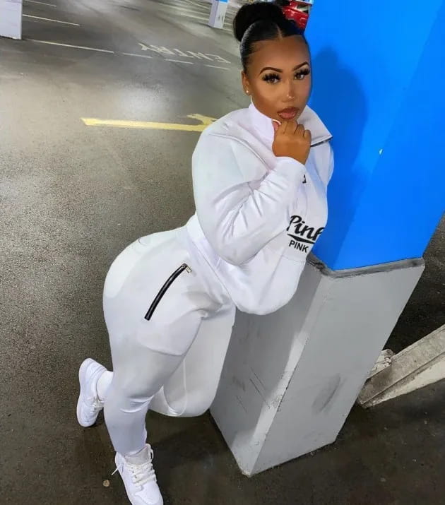 Fall Winter Tracksuits Two Piece Set Women Pink Letter Print Sport Casual Outfits Zip Sweatshirt Top + Pants Sweat Suits