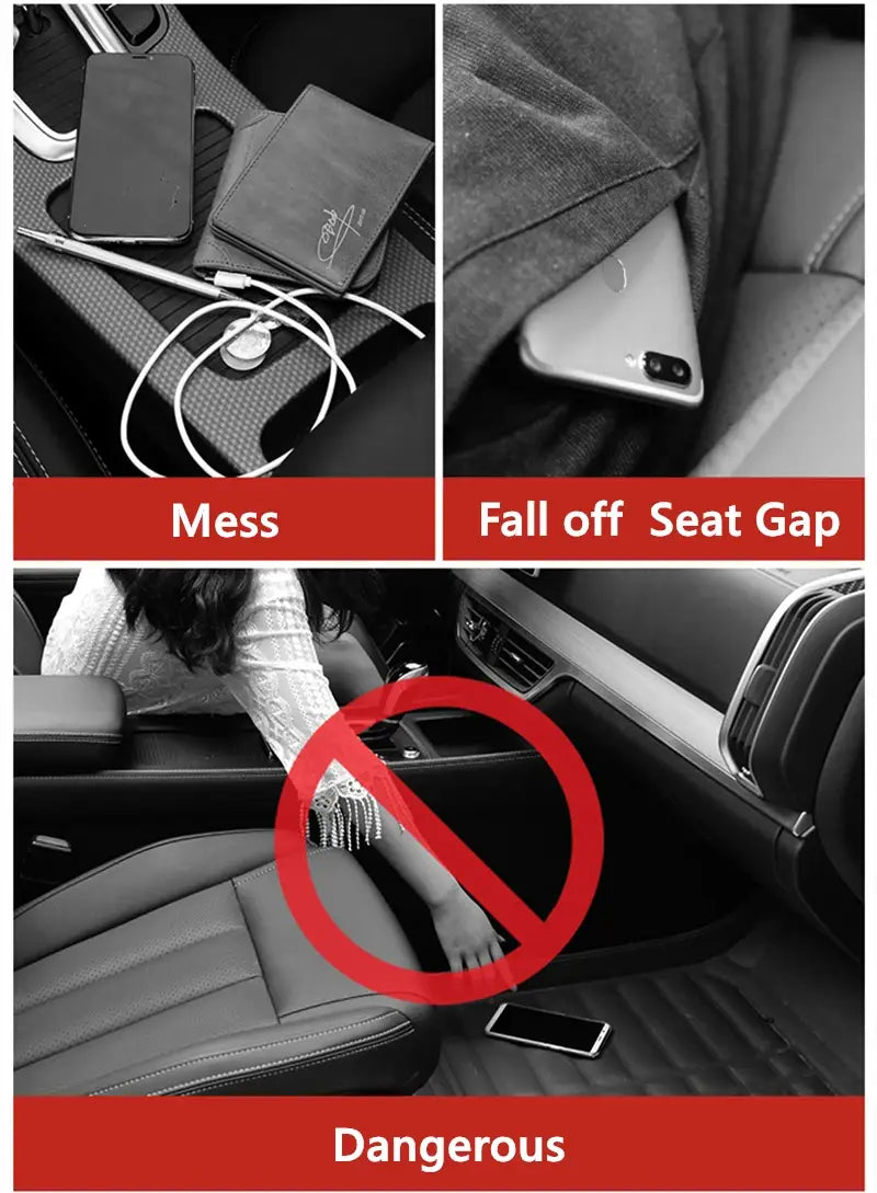 Fast Charging Car Seat Crevice Storage Box Gap Slit Pocket Catcher Organizer Universal Card Phone Holder
