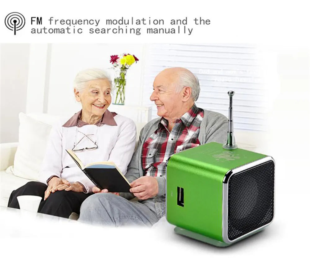 Mini TD-V26 Digital FM Radio Speaker Portable Receiver With LCD Stereo Loudspeaker Support Micro TF Card A2
