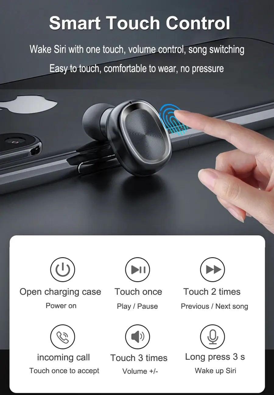 B9 Bluetooth Earphone Metal Matte Wireless Headphones TWS 5.0 Touch Earphones 8D Stereo Earbuds Noise Cancelling Caller