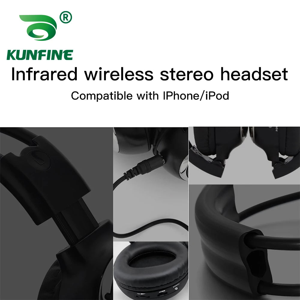 Universal Wireless Infrared IR Headphones For Ipad MP3 Earphon Car Stereo Radio Auto Roof Monitor Headset Dual Channel