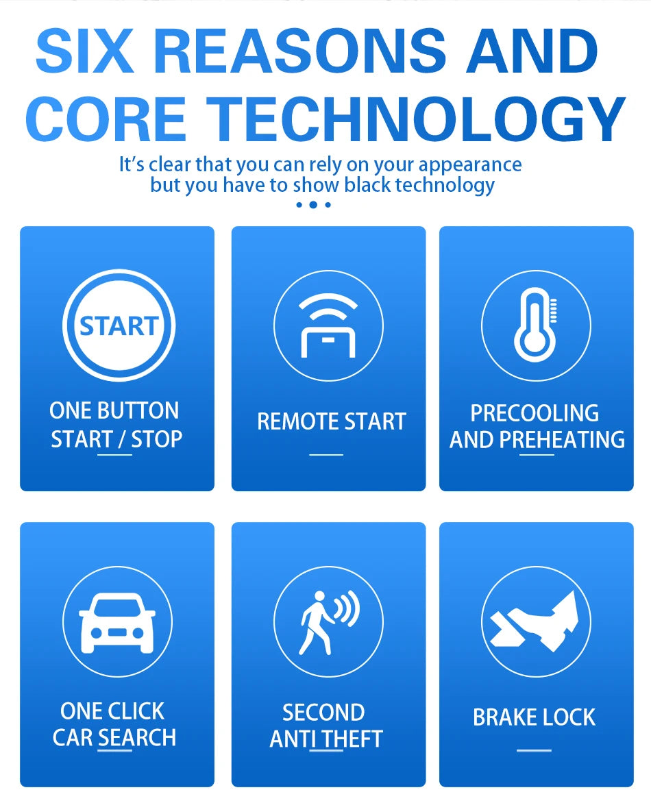 Car Remote Control PKE Keyless Entry Engine Start Alarm System Push Button Starter Stop Auto