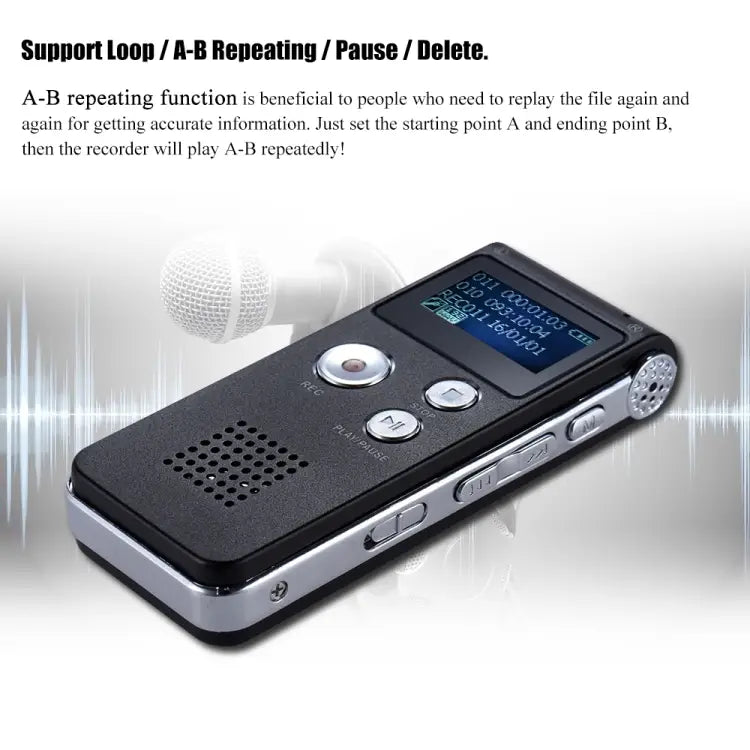 USB Voice Recorder Professional Dictaphone WAV MP3 Player