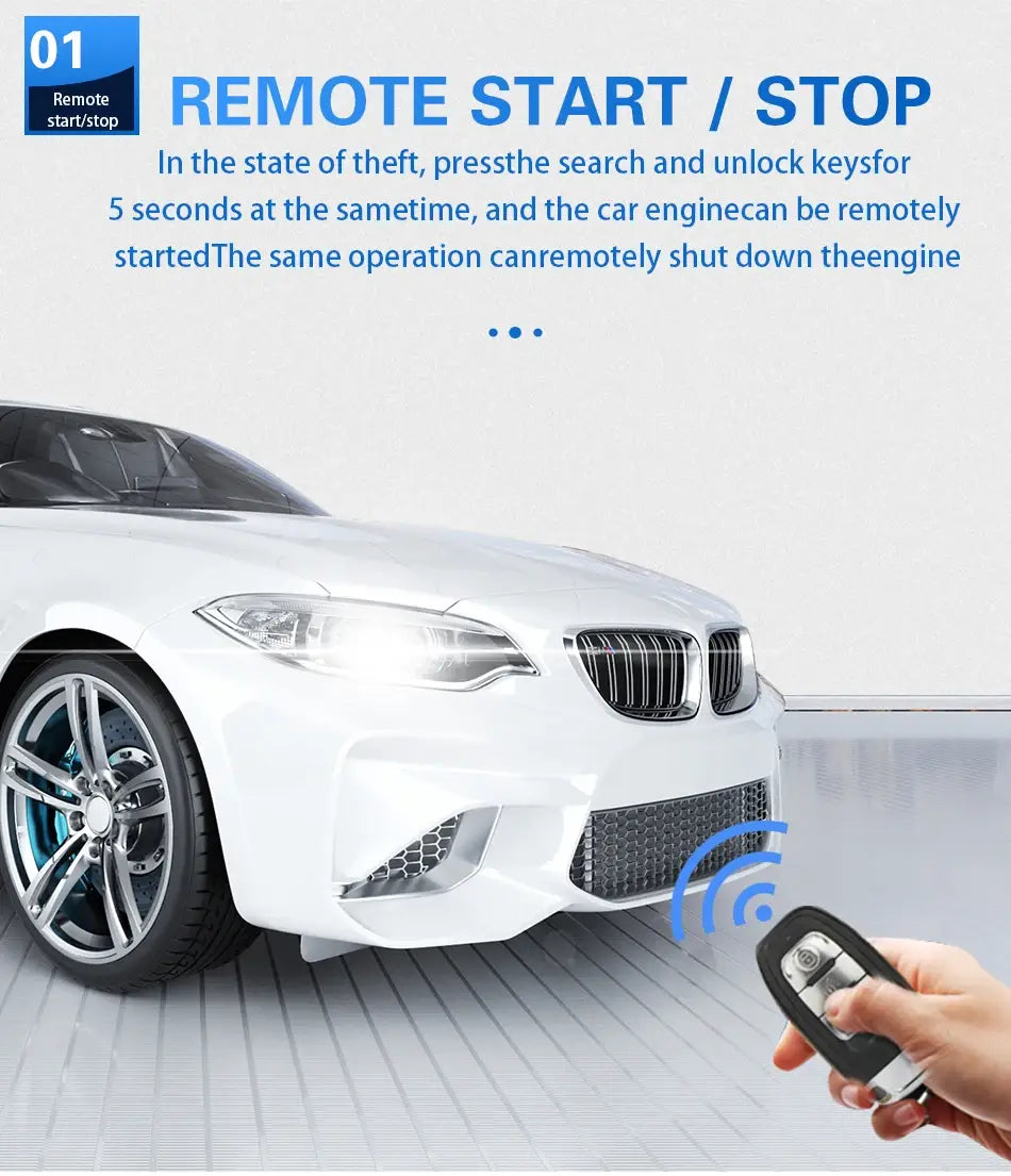 Car Remote Control PKE Keyless Entry Engine Start Alarm System Push Button Starter Stop Auto