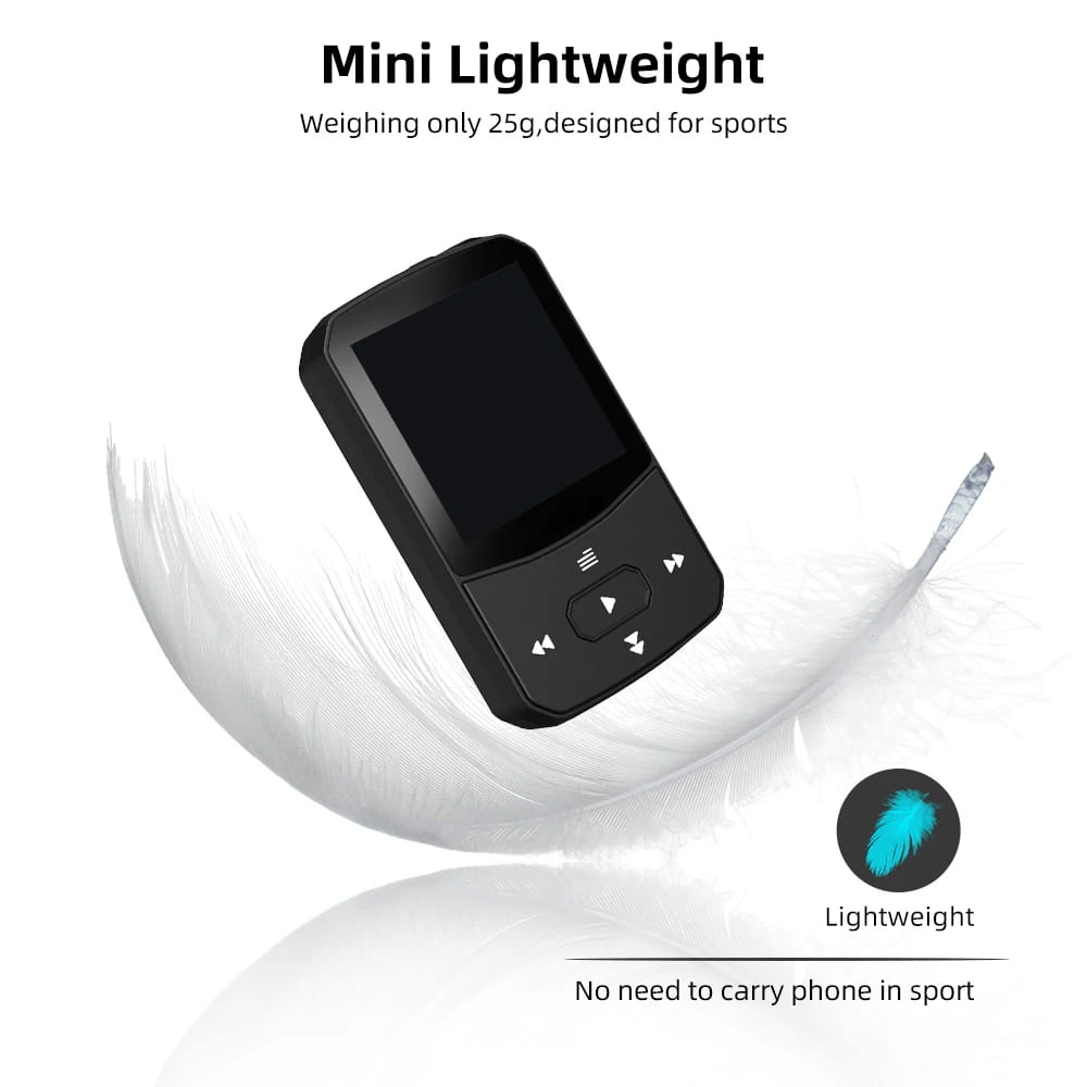 Deelife Bluetooth 5.0 MP3 Mini Player Portable Clip Music Lossless HiFi Audio with FM Radio