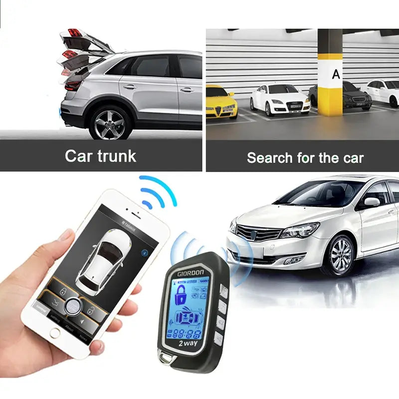 Intelligent System Car Alarm With Autostart Ignition Central Lock Smart Start Stop Engine Keyless Entry Connected Phone