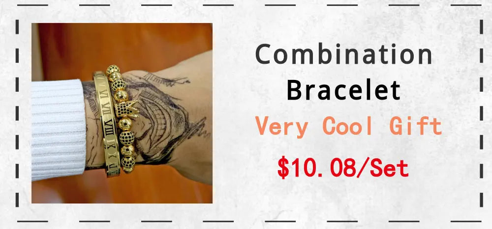 Men Bracelet jewelry 4pcs/set crown charms Macrame beads Bracelets Braiding Man Luxury Jewelry for women bracelet gift