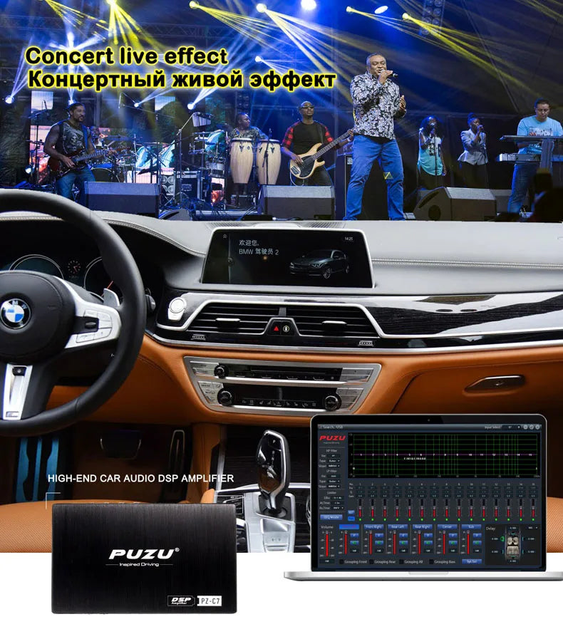 wiring harness 4X150W Car DSP amplifier with android Software app car radio sound upgrade digital audio signal processor