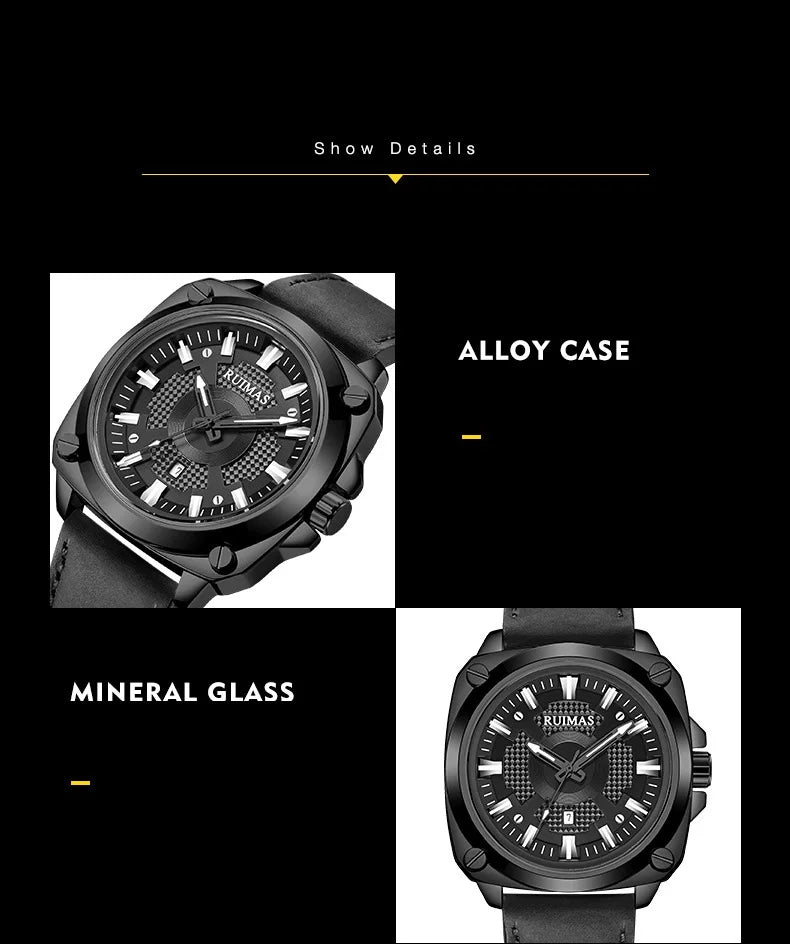 RUIMAS Men’s Quartz Watch - Leather Strap
