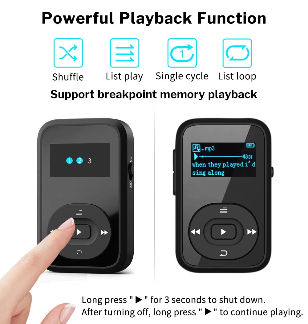 Deelife Bluetooth MP3 player Music Sport Clip Portable Walkman with Armband Mini Players FM Radio Ebook Voice Recorder