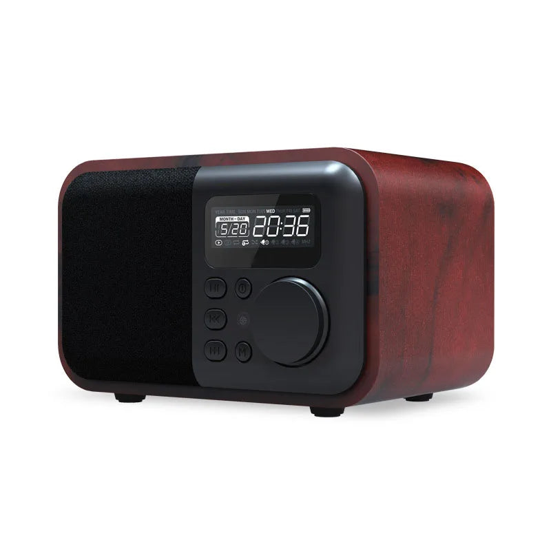 Wireless Wooden Portable Bluetooth Speaker Subwoofer with FM Radio Alarm Clock Caixa De Som Remote Control Altavoces
