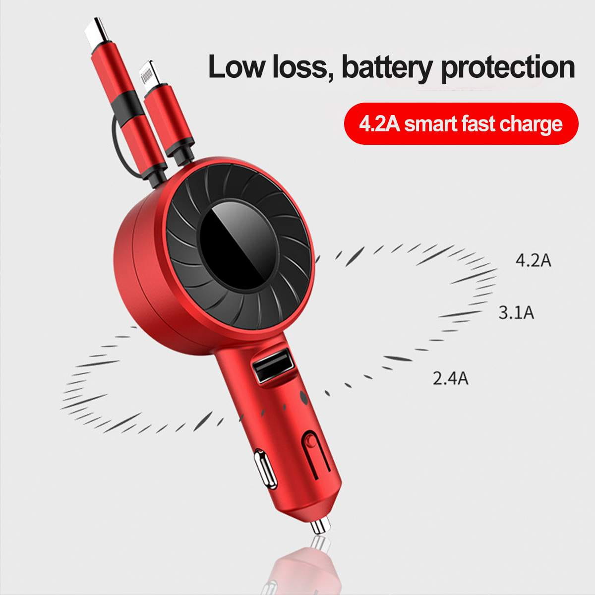 3-IN-1 Car Charger Mobile Phone Adapter