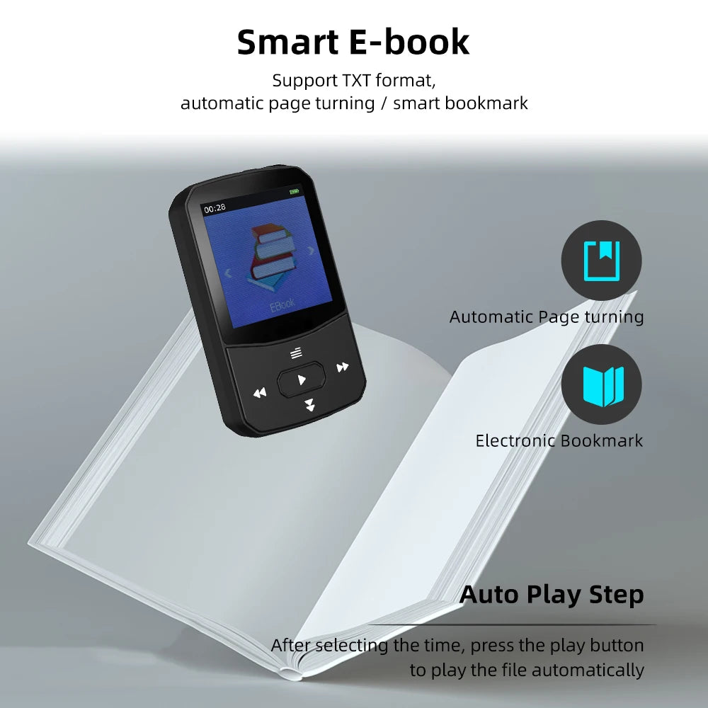 Deelife Bluetooth 5.0 MP3 Mini Player Portable Clip Music Lossless HiFi Audio with FM Radio