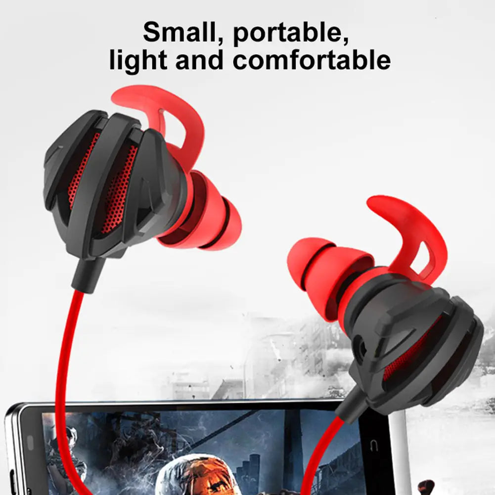 Portable Dynamic Noise Reduction In-Ear Wired Call Earphones Gaming Computer Earpiece With Dual Mic