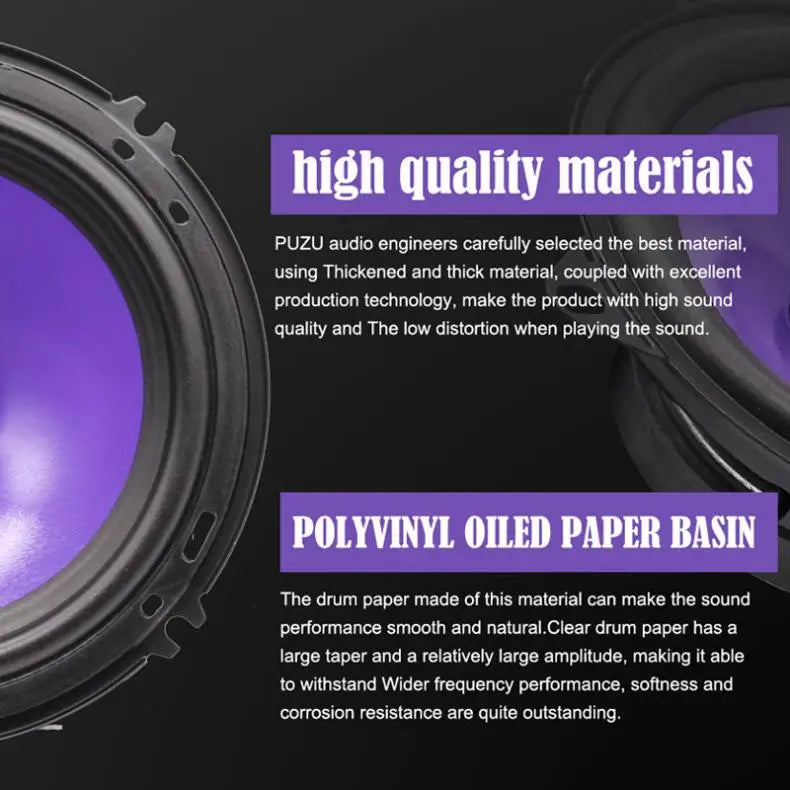 2pcs 6.5Inch 90W Subwoofer Car Speakers Heavy Mid-bass Modified Auto Audio Full Range Frequency Automotive