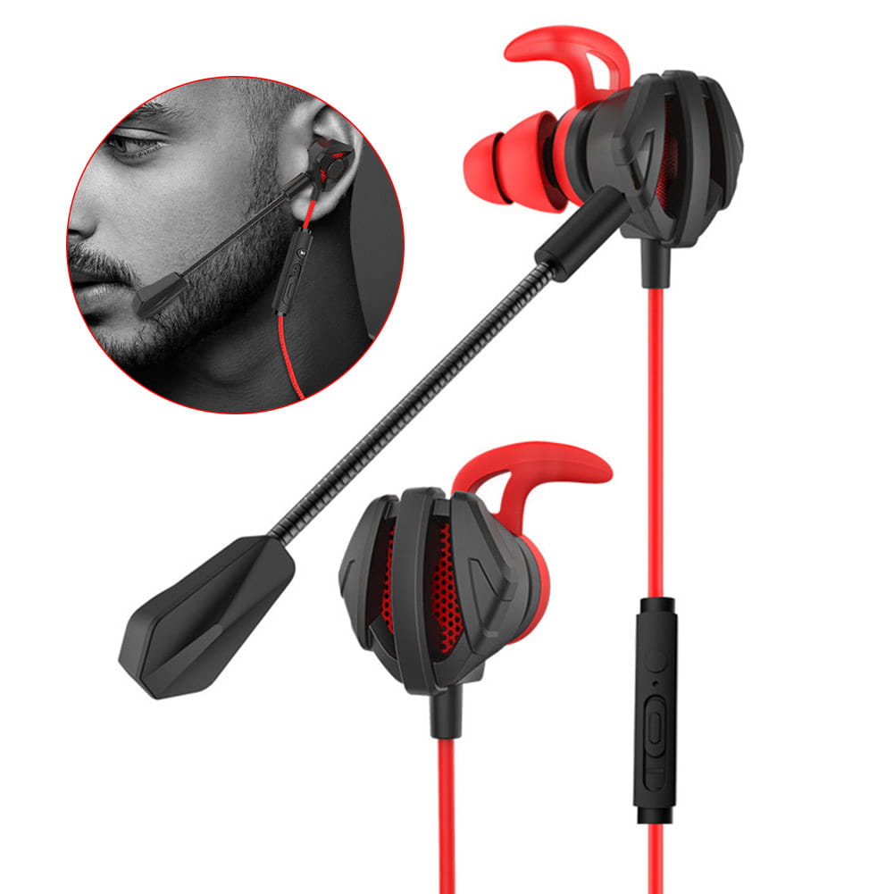 Portable Dynamic Noise Reduction In-Ear Wired Call Earphones Gaming Computer Earpiece With Dual Mic