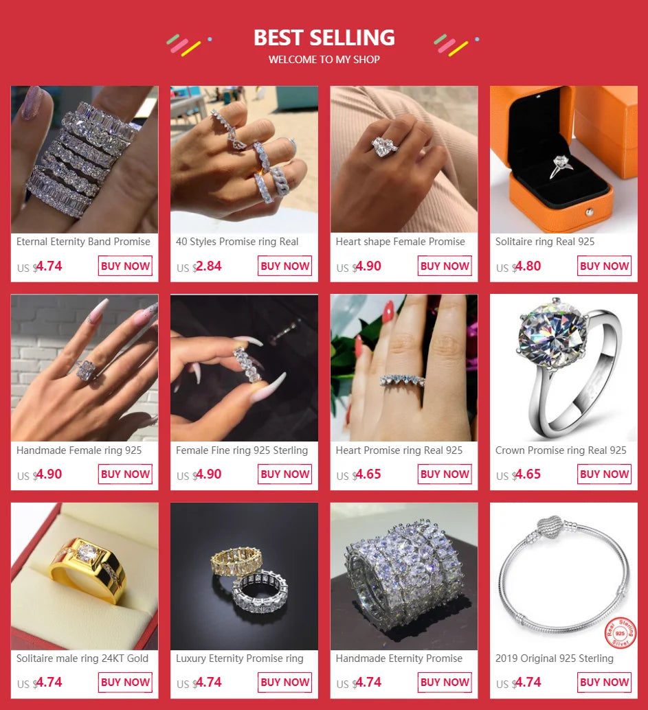 Dazzling ring 925 Sterling Silver Round 3ct AAAAA Cubic Zirconia Engagement wedding band Rings for women Bridal Fashion