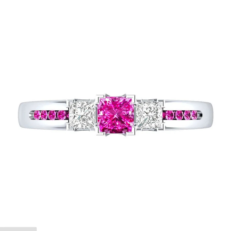 Classic Women Ring 925 Silver with Sapphire Emerald Amethyst Gemstone Jewelry Wedding Party Gifts size 6-10 wholesale