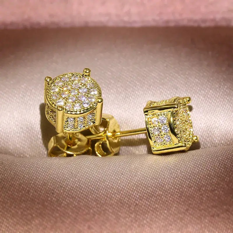 Hiphop Micro pave Lab Diamond Stud Earring Real 925 Sterling Silver Party Wedding Earrings for Women men Anniversary