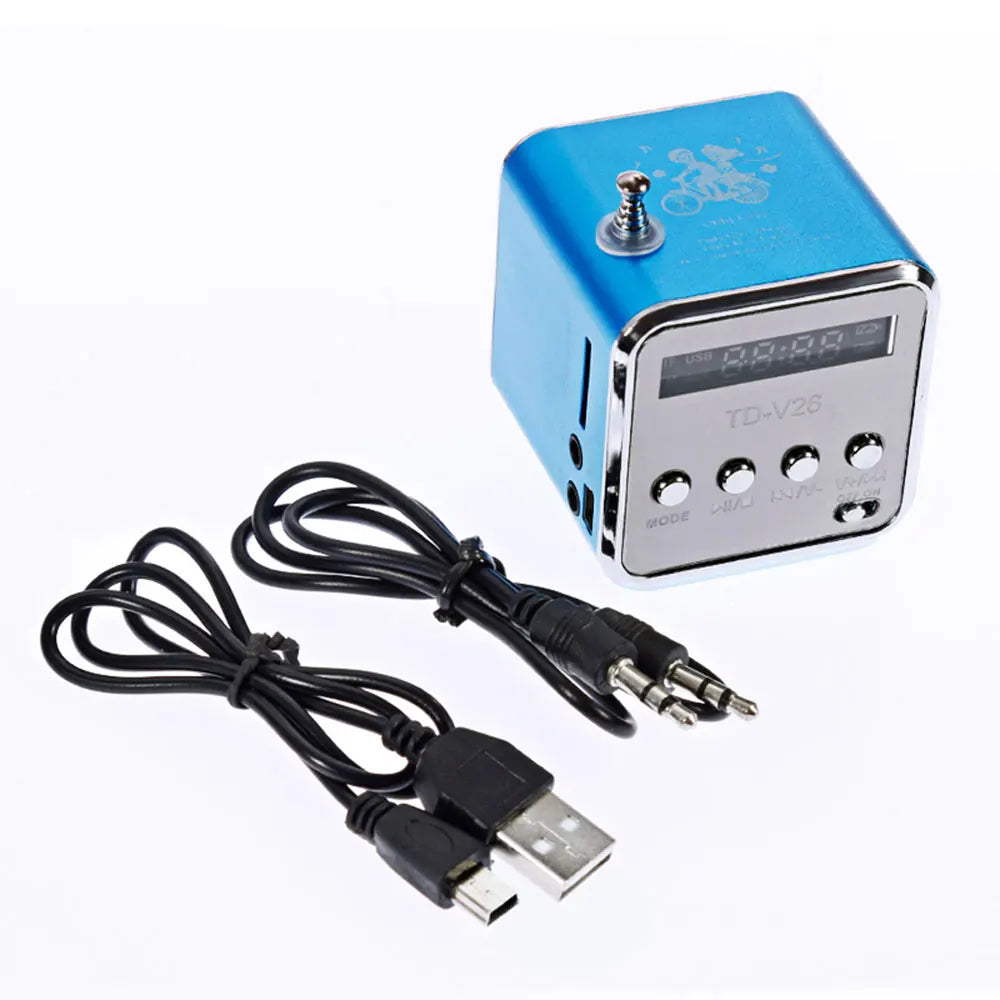 Mini TD-V26 Digital FM Radio Speaker Portable Receiver With LCD Stereo Loudspeaker Support Micro TF Card A2