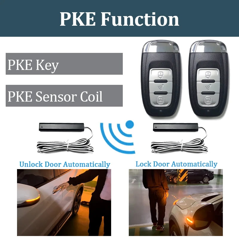 Hippcron Car Alarm Remote Control PKE Keyless Entry Engine Start System Push Button Starter Stop Auto