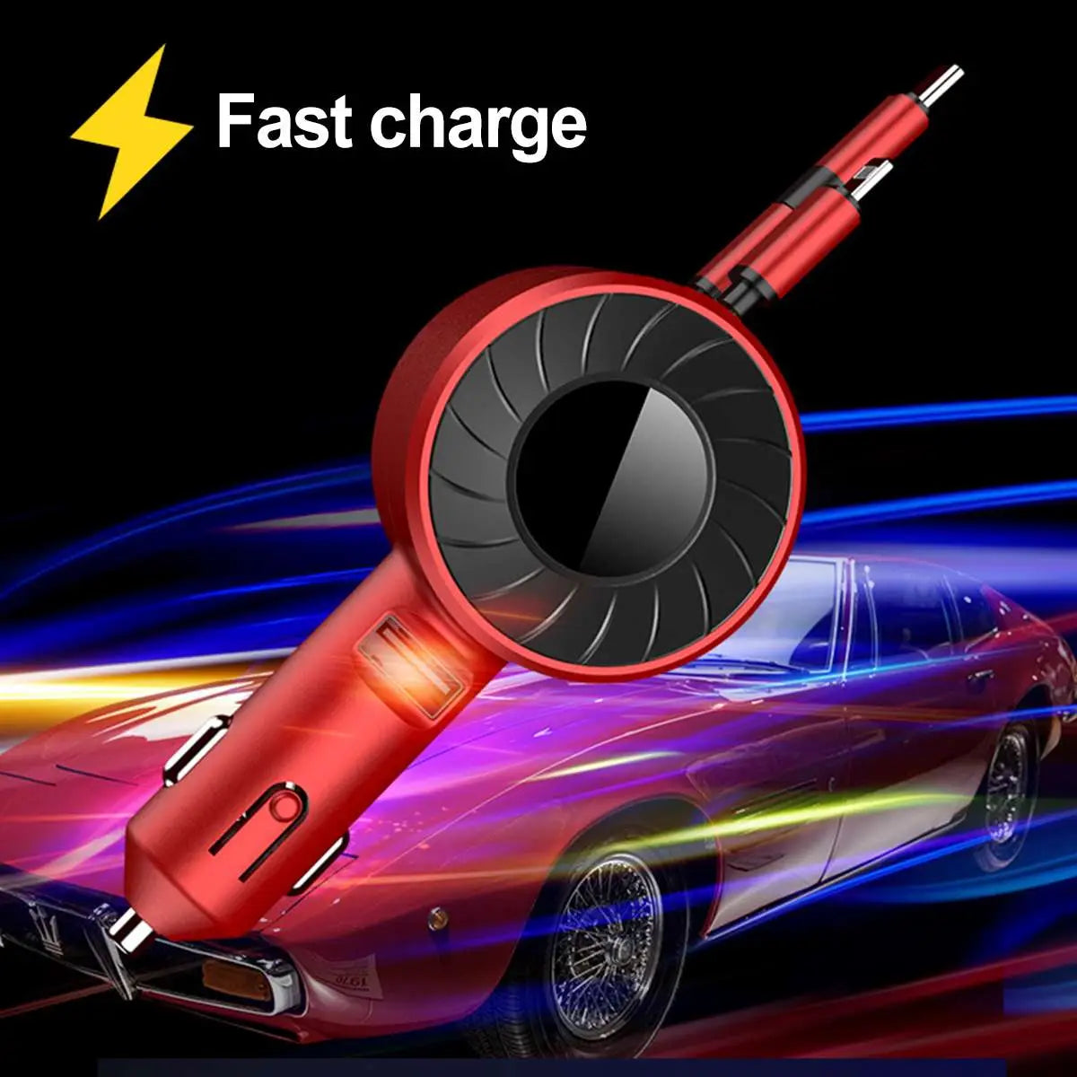 3-IN-1 Car Charger Mobile Phone Adapter