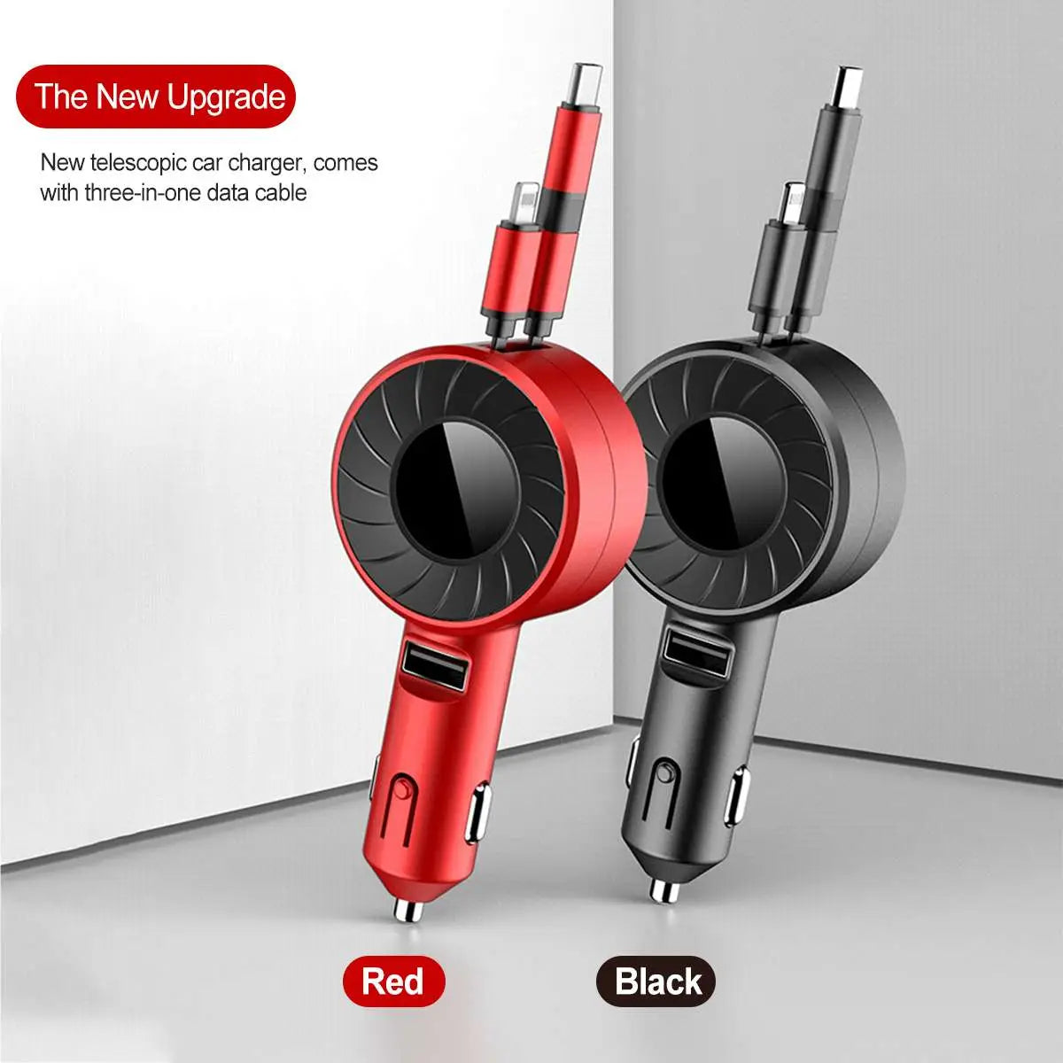 3-IN-1 Car Charger Mobile Phone Adapter