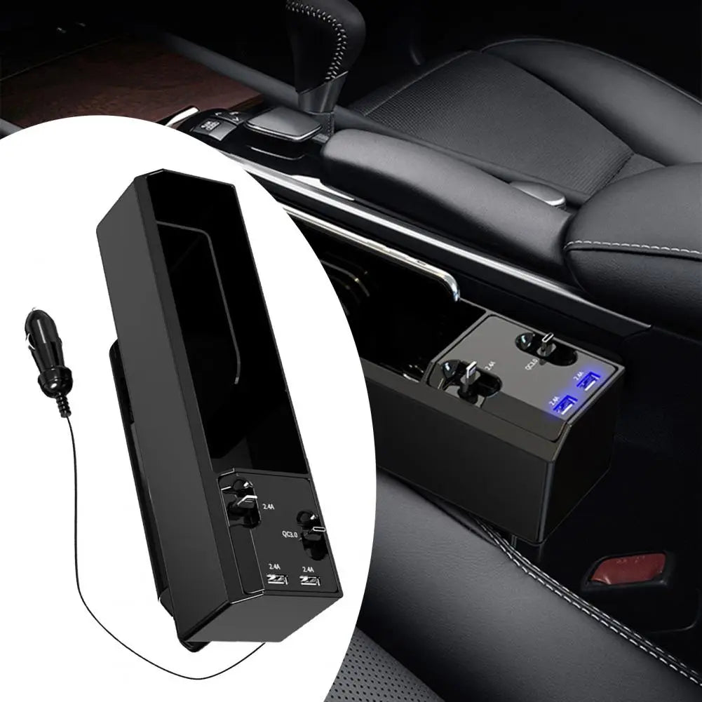 Fast Charging Car Seat Crevice Storage Box Gap Slit Pocket Catcher Organizer Universal Card Phone Holder