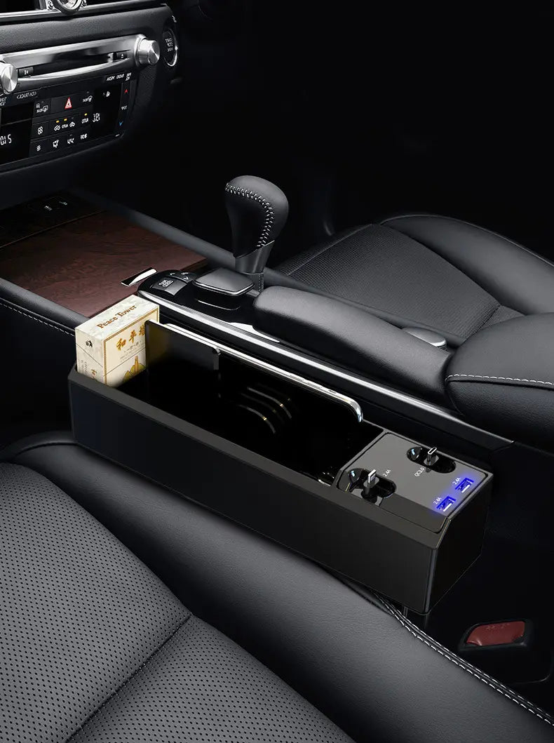 Fast Charging Car Seat Crevice Storage Box Gap Slit Pocket Catcher Organizer Universal Card Phone Holder