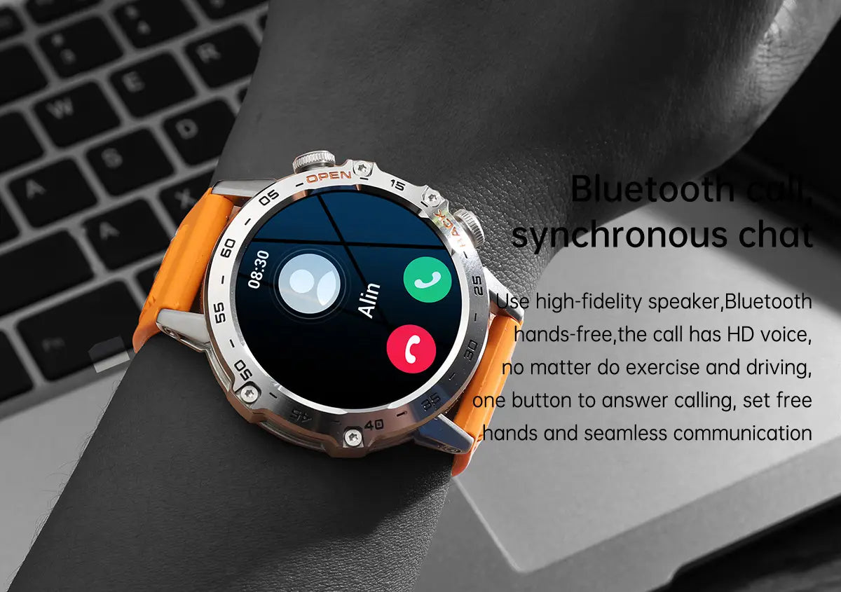 Smart Watch K52 Watches Men Wome Sports Fitness Modes Bluetooth Call Health Monitor 400mah 1.39Inch HD Smartwatch
